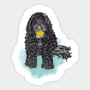 Pickles the first dog of pickleball, by pickleball artwear Sticker